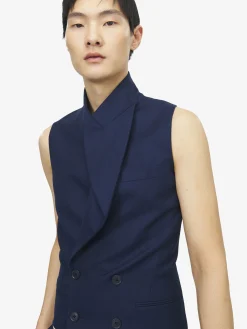 Men's Tailored Waistcoat in Indigo