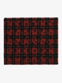 Men's Tartan Skull Scarf in Red/Black