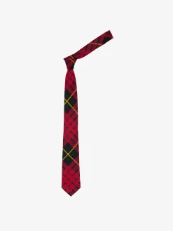 Men's Tartan Skull Tie in Red/Black
