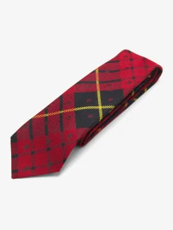 Men's Tartan Skull Tie in Red/Black