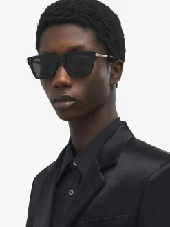 Men's T-bar Icon Square Sunglasses in Black/Grey