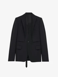 Men's Trompe-l'œil Single-breasted Jacket in Black