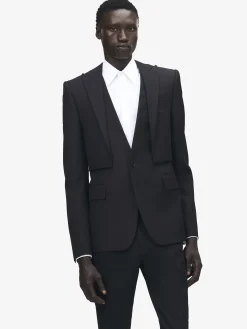 Men's Trompe-l'œil Single-breasted Jacket in Black