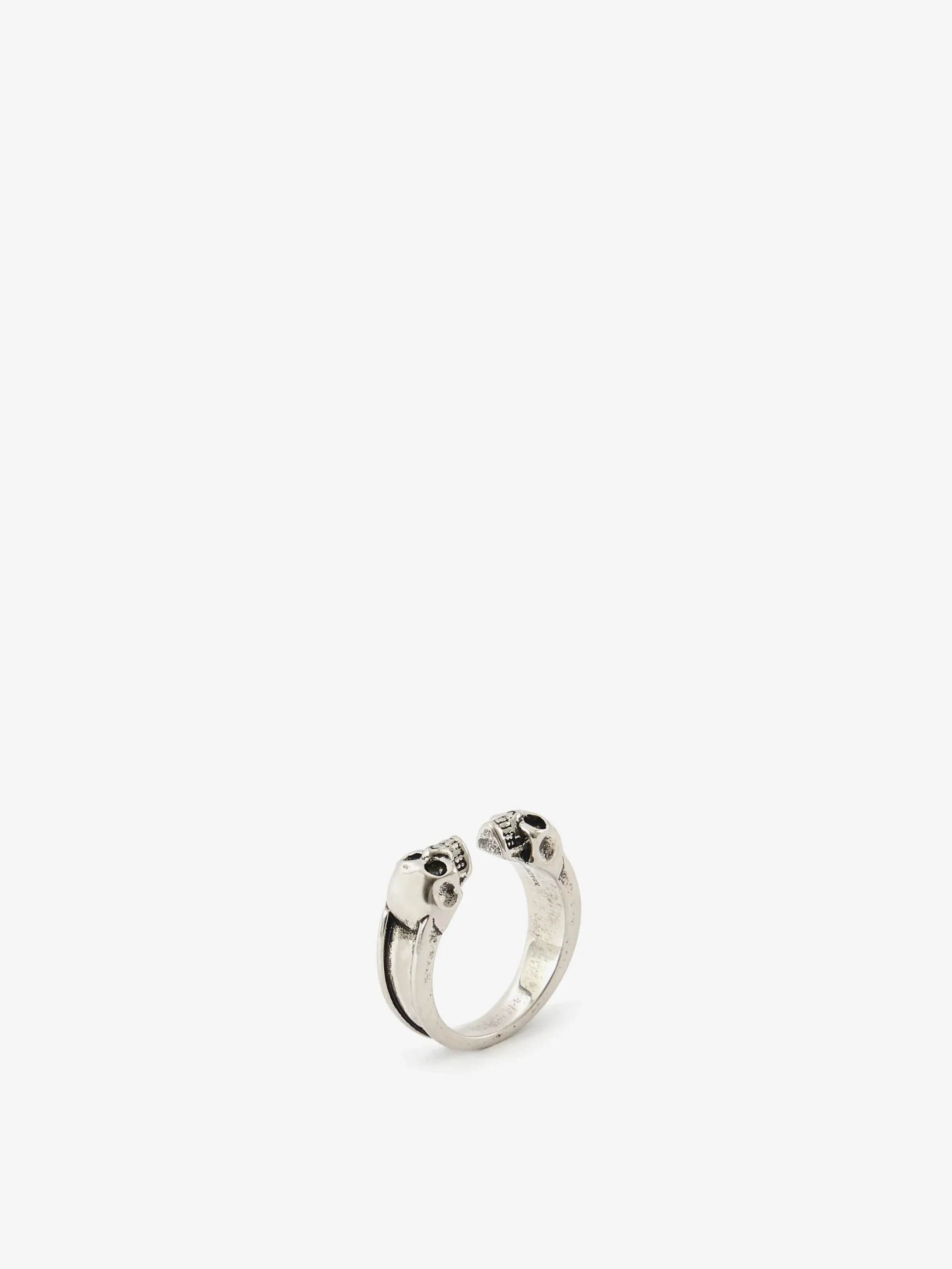 Men's Twin Skull Ring in Antique Silver-finish