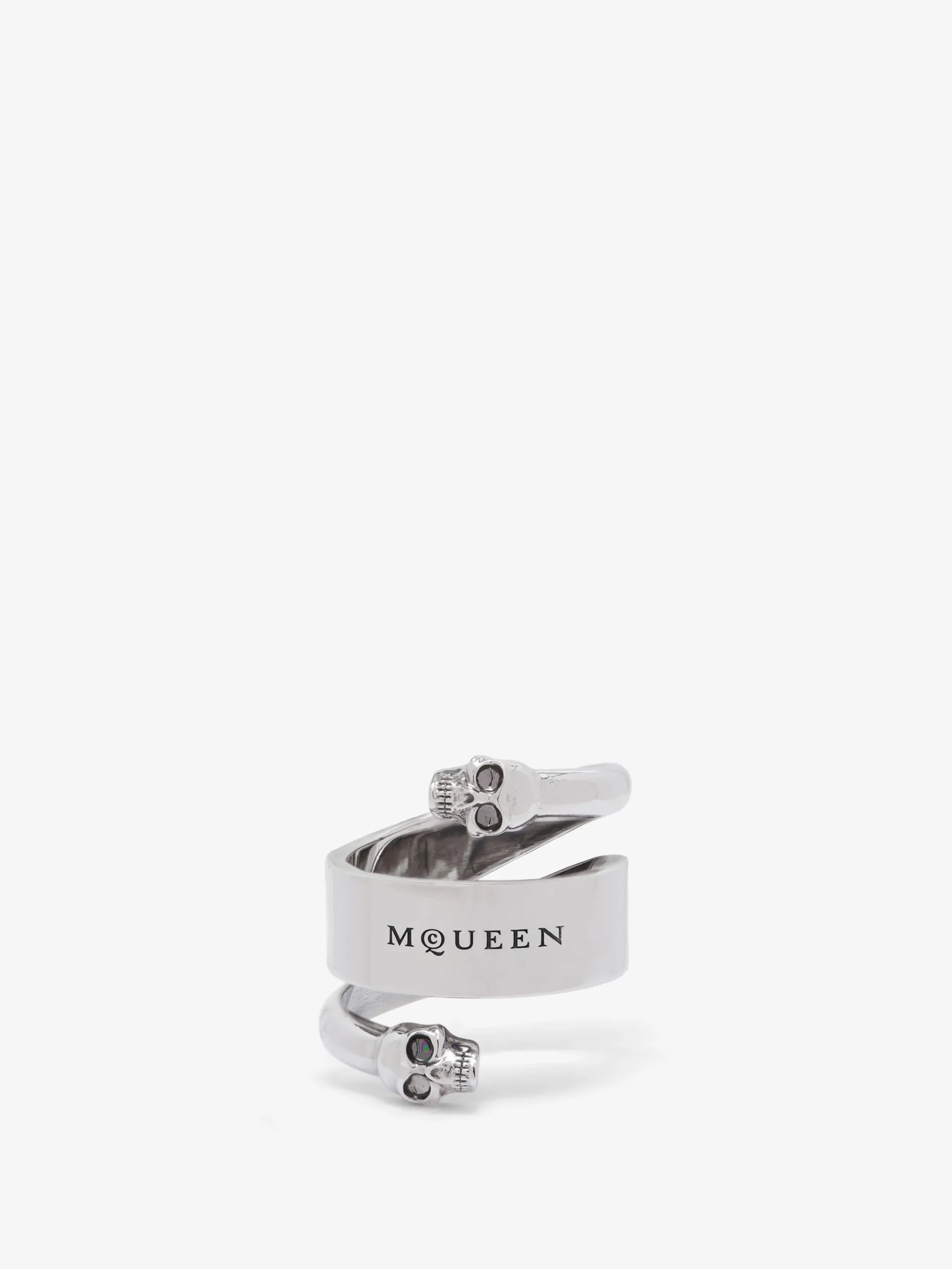 Men's Twin Skull Ring in Antique Silver-finish