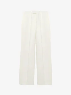 Men's Wide Leg Evening Trousers in Ivory