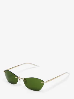 T-Bar Slim Sunglasses in Gold/Green