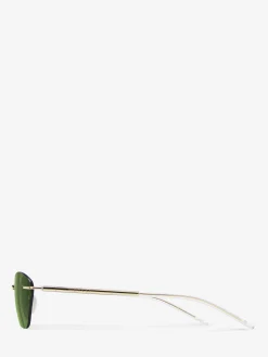 T-Bar Slim Sunglasses in Gold/Green