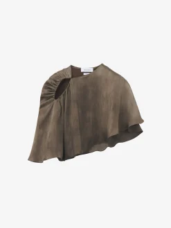 Women's Asymmetric Cape in Brown