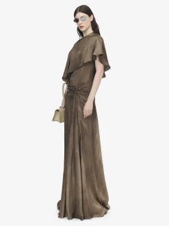 Women's Asymmetric Cape in Brown