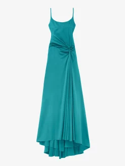 Women's Asymmetric Drape Evening Dress in Blue