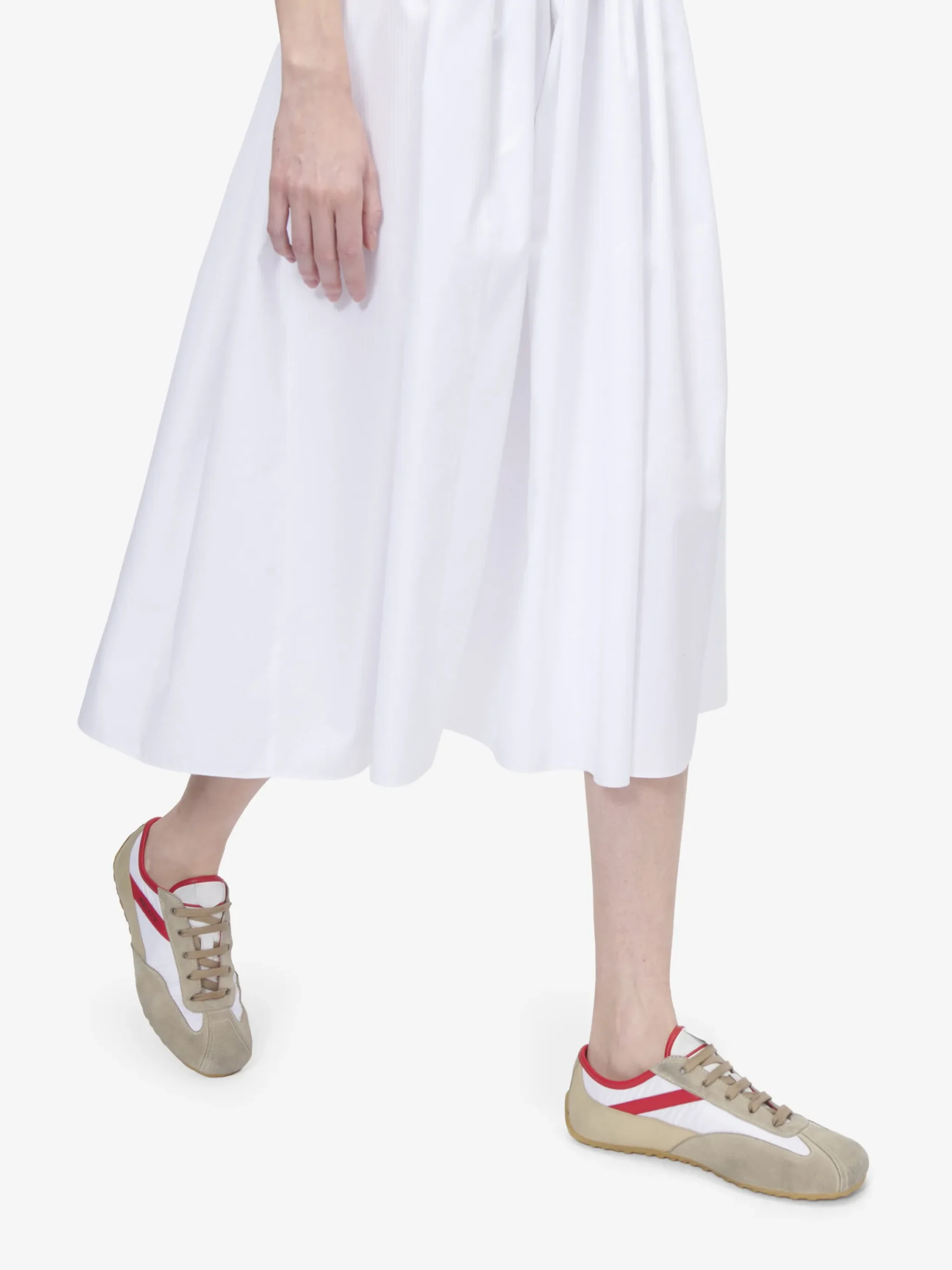 Women's Boxe Sneaker in White/Red