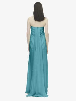 Women's Bustier Evening Dress in Blue