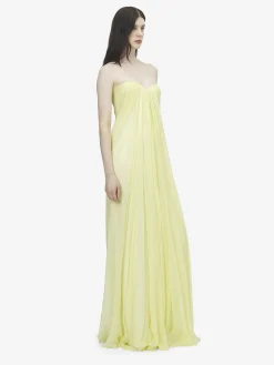 Women's Bustier Evening Dress in Yellow