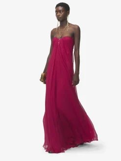 Women's Bustier Evening Dress in Pink