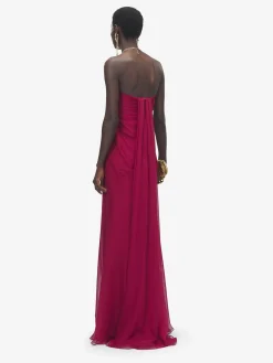 Women's Bustier Evening Dress in Pink