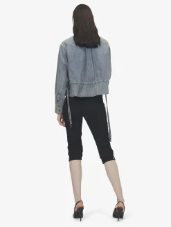 Women's Chambray Shirt Jacket in Washed Blue