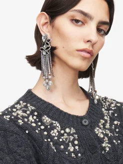 Women's Chandelier Earrings in Antique Silver-finish