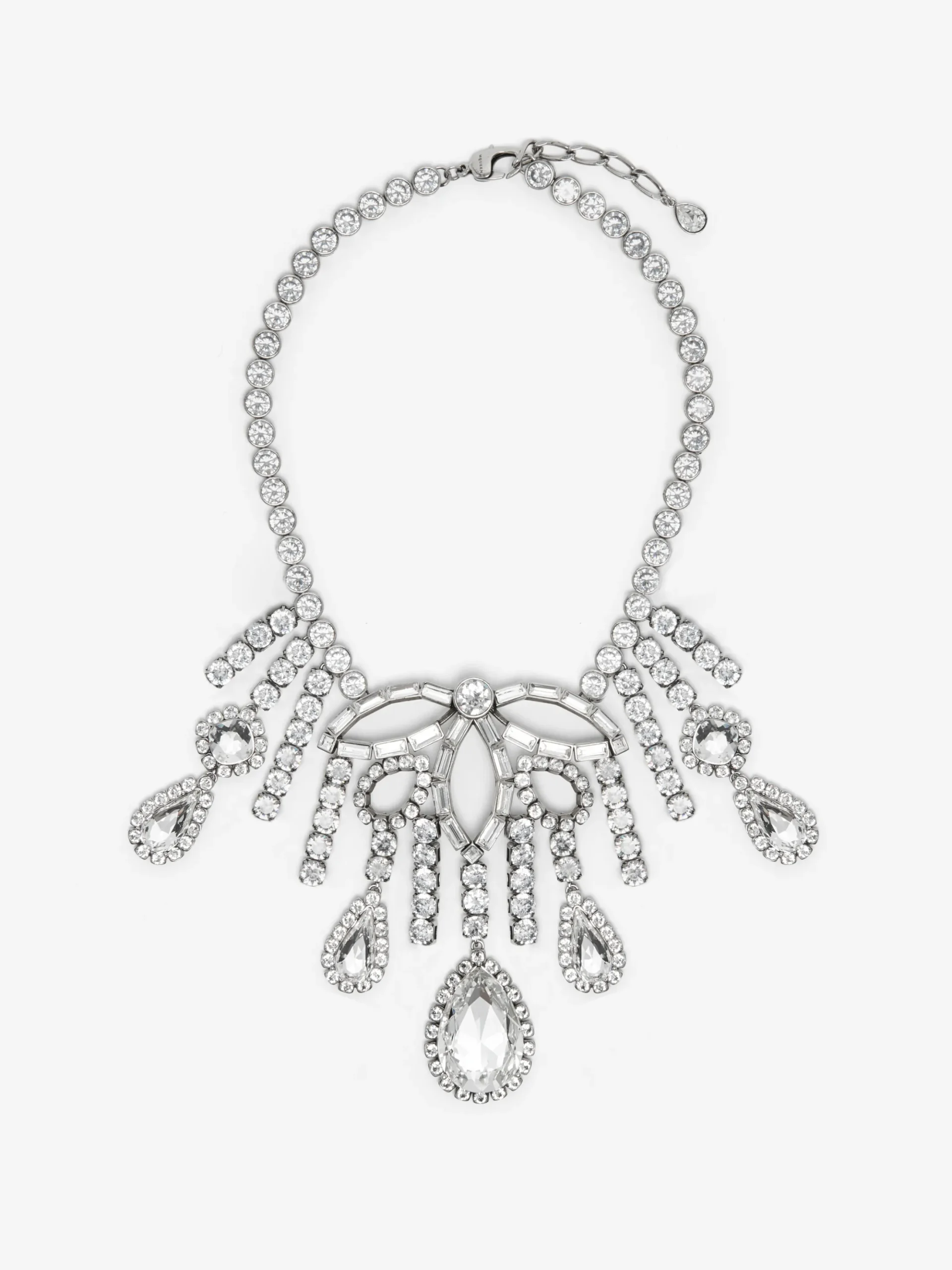 Women's Chandelier Necklace in Antique Silver-finish