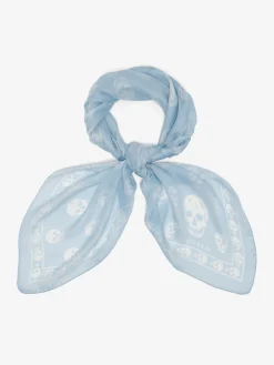 Women's Classic Skull Foulard in Light Blue
