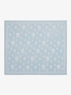 Women's Classic Skull Foulard in Light Blue