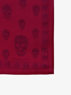 Women's Classic Skull Foulard in Crimson/Bordeaux