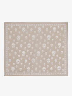 Women's Classic Skull Scarf in Ivory/Beige
