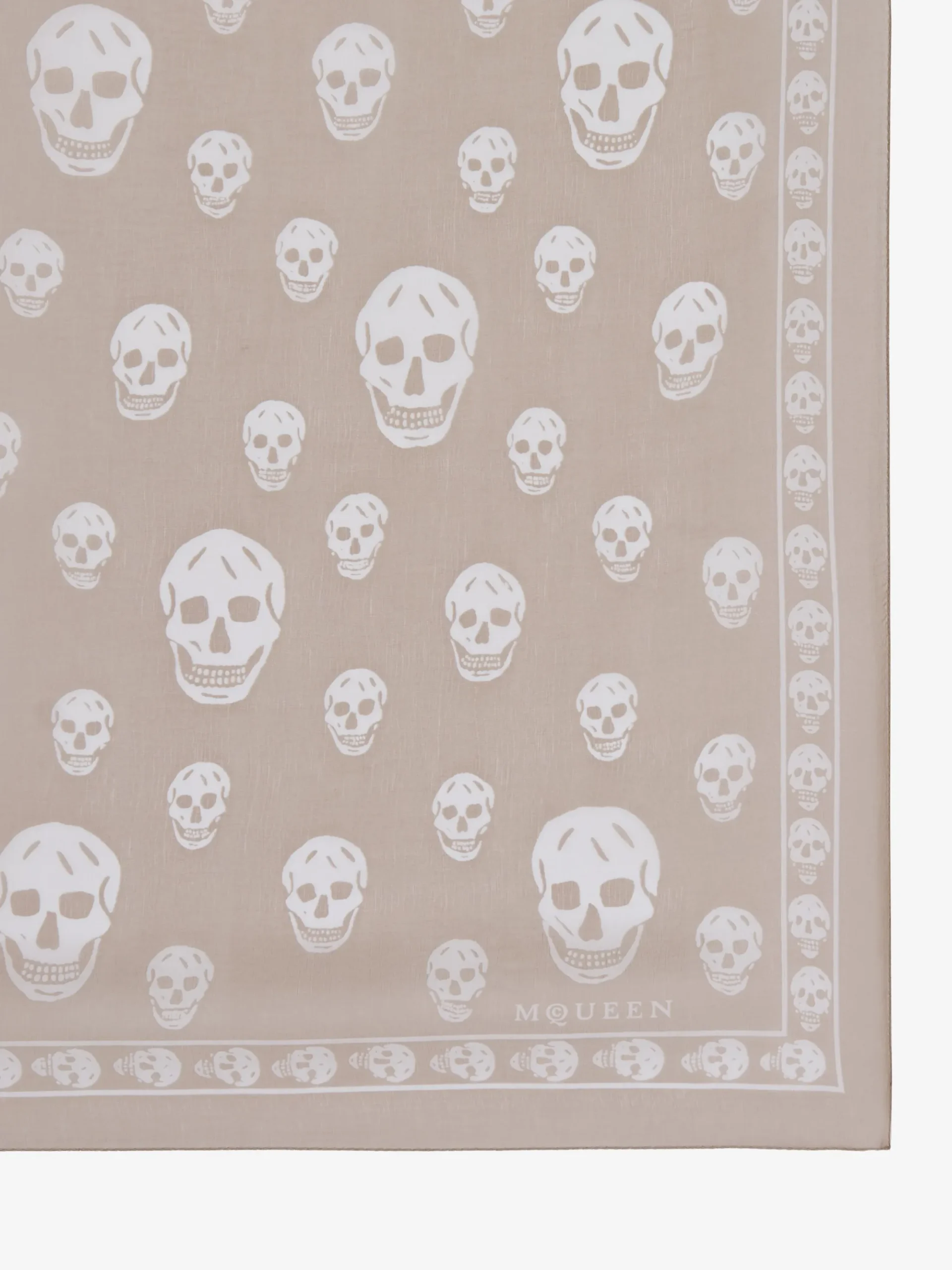 Women's Classic Skull Scarf in Ivory/Beige