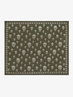 Women's Classic Skull Scarf in Olive Green