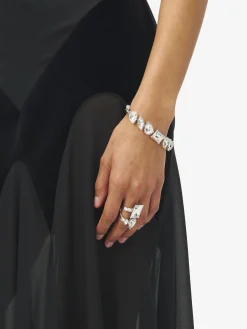 Women's Cocktail Bracelet in Silver-finish/Clear