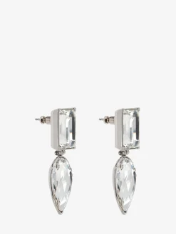 Women's Cocktail Earrings in Silver-finish