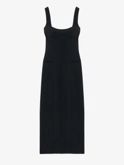 Women's Corset Midi Dress in Black