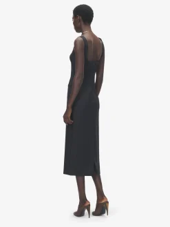 Women's Corset Midi Dress in Black