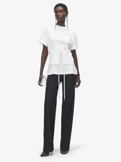 Women's Corset T-shirt in Ivory