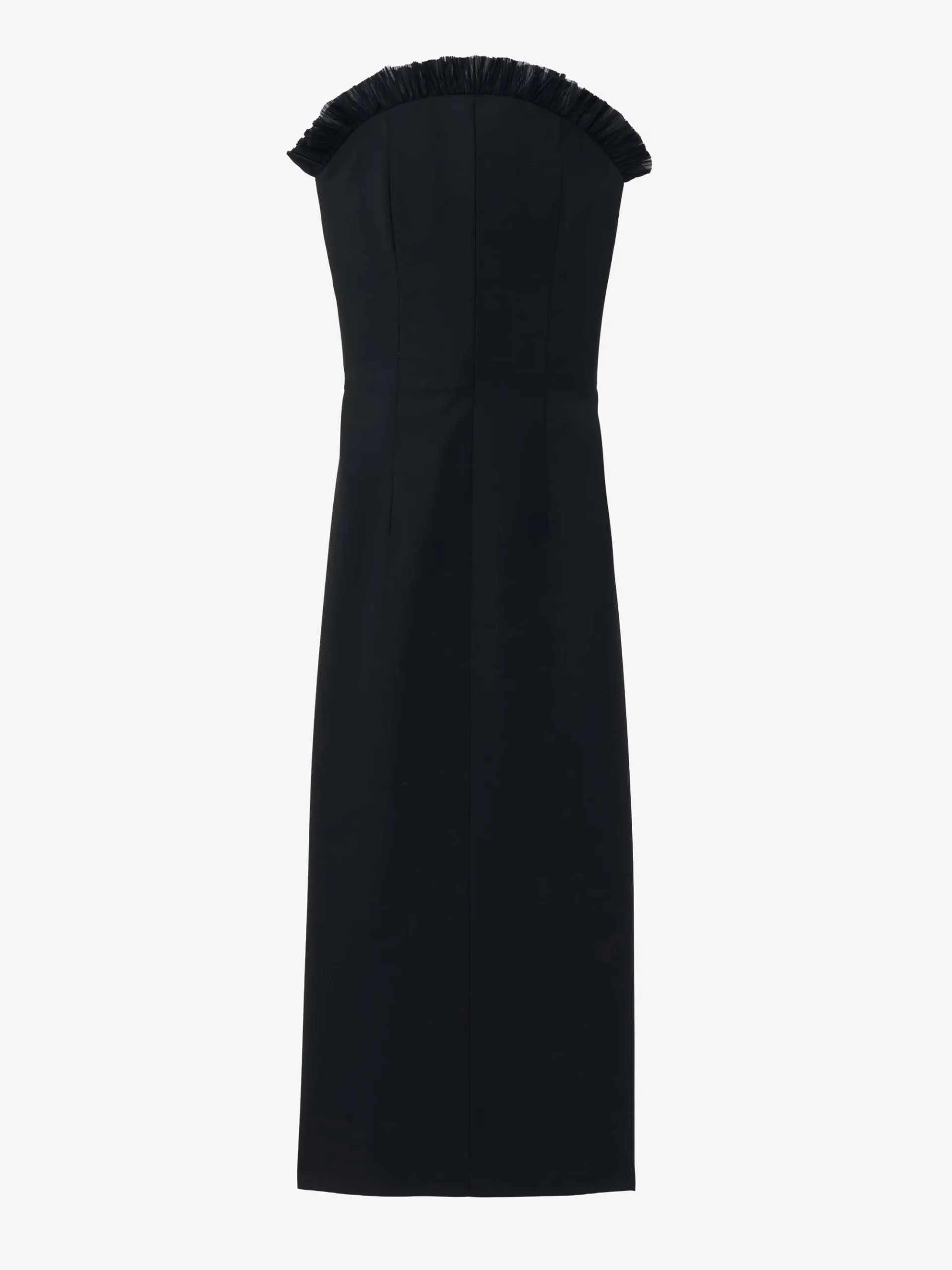 Women's Crepon Trim Evening Dress in Black