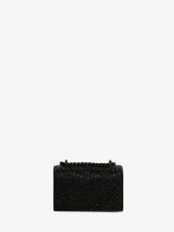 Women's Crystal-embellished Mini Jewelled Satchel in Black