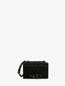 Women's Crystal-embellished Mini Jewelled Satchel in Black