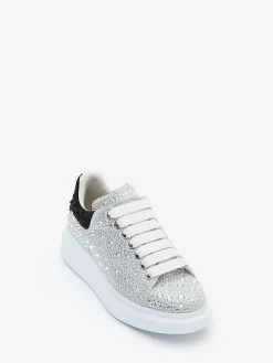 Women's Crystal-embellished Oversized Sneaker in White/Crystal