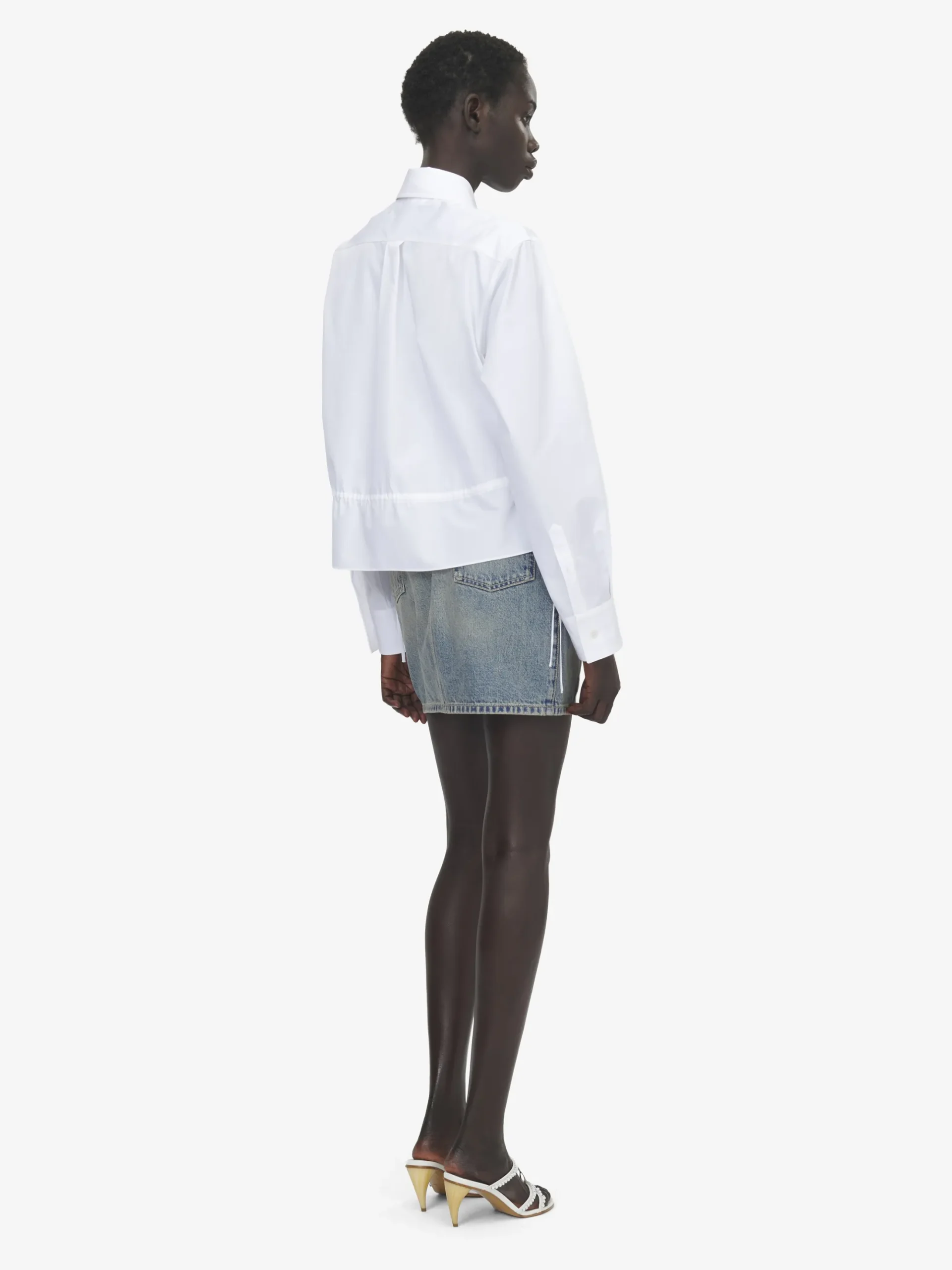 Women's Drawstring Shirt in Optical White