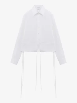 Women's Drawstring Shirt in Optical White