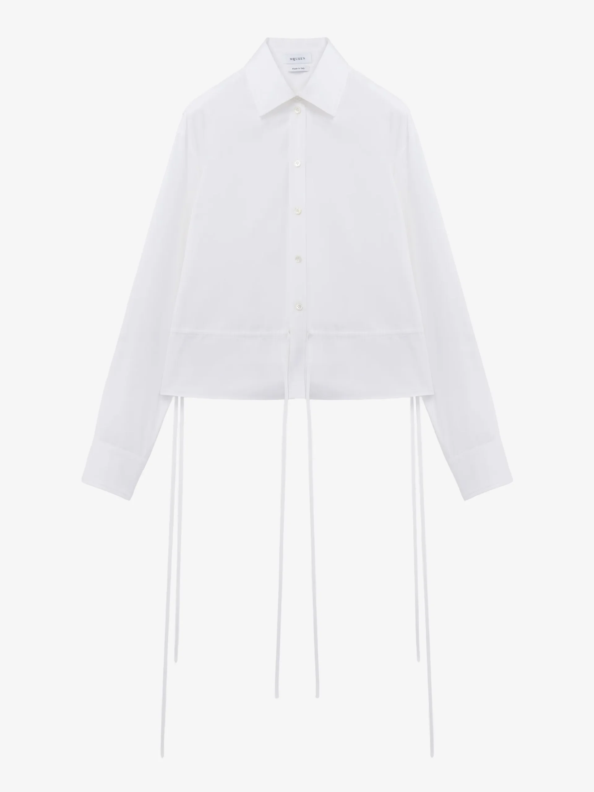 Women's Drawstring Shirt in Optical White