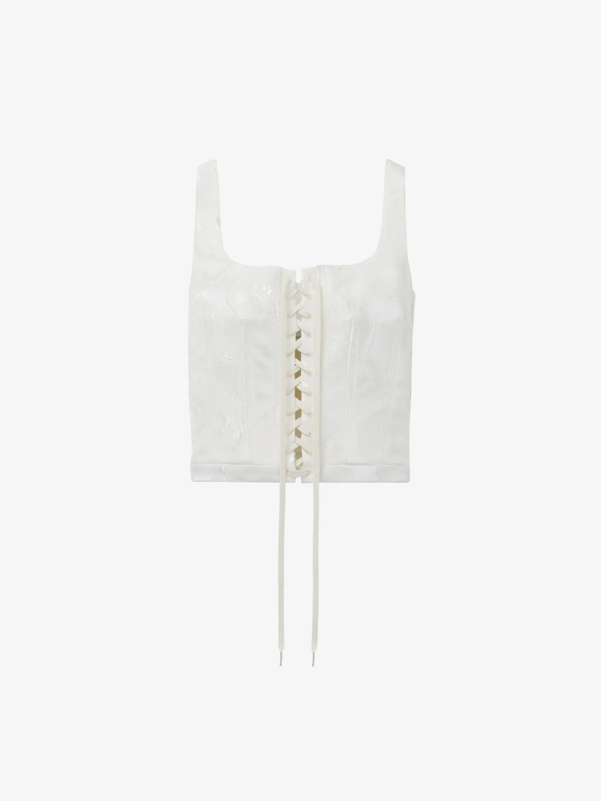 Women's Fil Coupé Floral Corset Top in Ivory