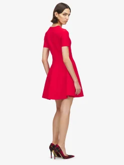Women's Fit And Flare Mini Dress in Red