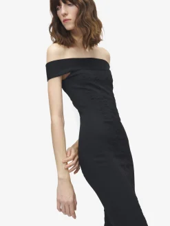 Women's Floral Jacquard Pencil Dress in Black