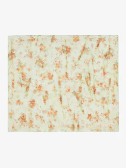 Women's Floral Skull Scarf in Stone/Light Orange