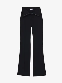 Women's Fold Over Waist Trousers in Black