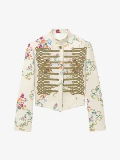 Women's Frogging Embroidery Floral Jacket in Multicolor