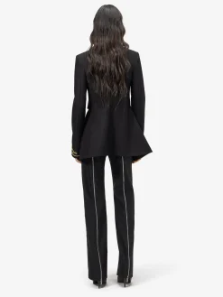 Women's Frogging Embroidery Jacket in Black/Gold