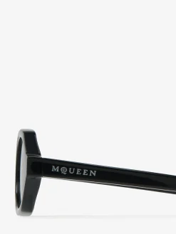 Women's Geometric Oval Sunglasses in Black