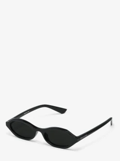 Women's Geometric Oval Sunglasses in Black